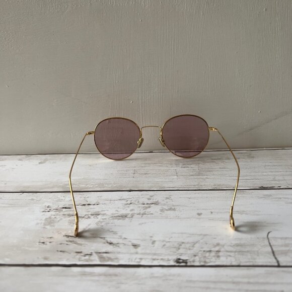 RETRO Extreme VI Round Sunglasses‎ Pink Lens Gold Frame